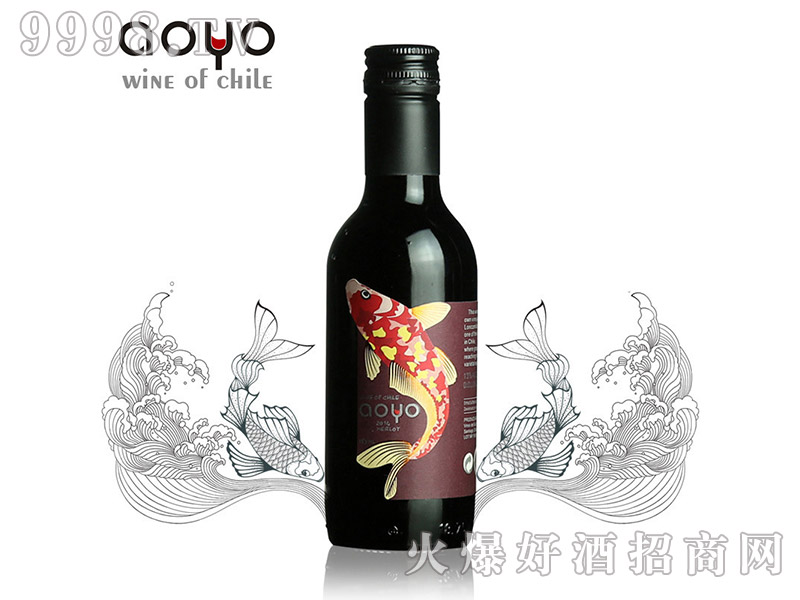 智利傲鱼梅洛干红葡萄酒2014年187ml|广州南