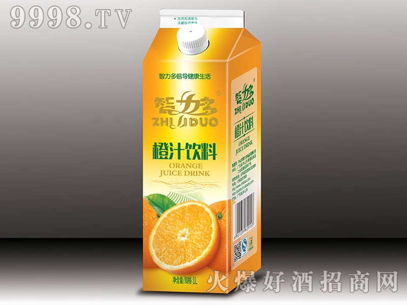 智力多橙汁盒1L