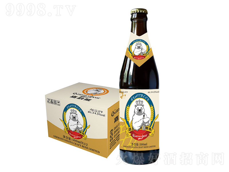 嘉莉熊瓶装啤酒纸箱【12° 500ml】-啤酒招商信息