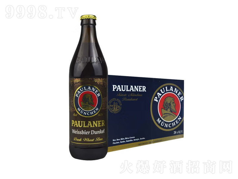 PAULANER德国原进口柏龙保拉纳酵母型小麦黑啤酒500ml