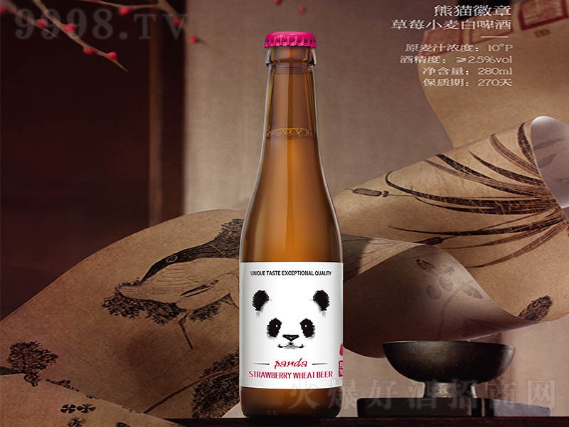 熊猫徽章草莓小麦白啤酒【280ml】