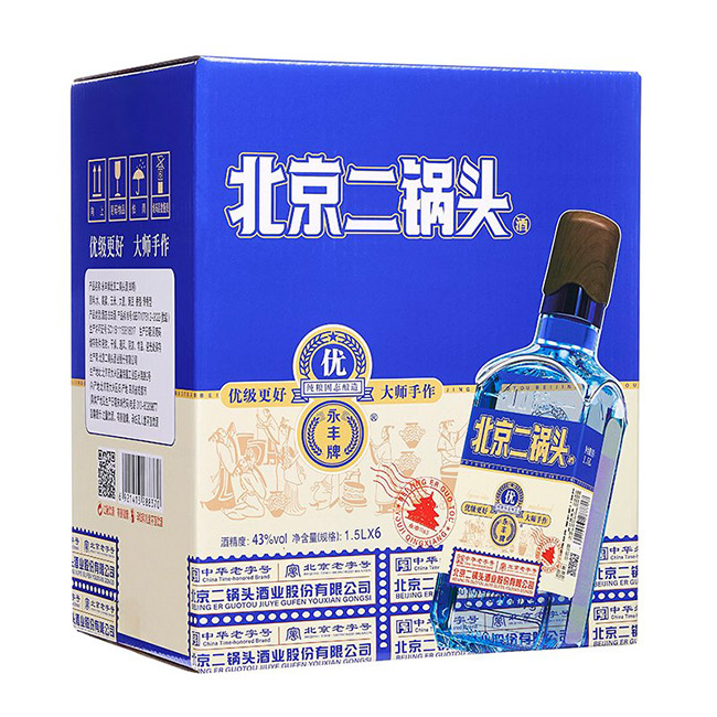 永丰牌北京二锅头优级酒·大蓝领 清香型【42° 1.5L】