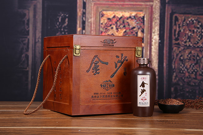金沙酒紫砂陶1618实木箱装酱香型白酒53500ml